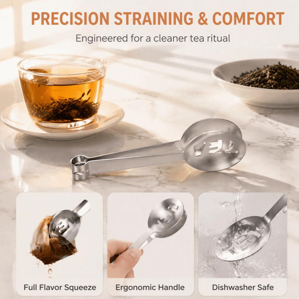 2 PCS Lightweight Tea Bag Squeezer Silver Tea Bag Clip Durable Tea Bag Tongs Loose Tea
