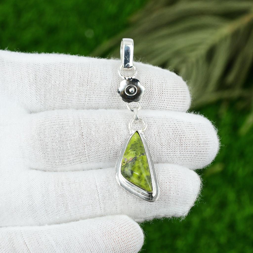 Birthday Gift For Her Natural Atlantisite Gemstone Pendant 925 Sterling Silver