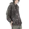American Style Star Printed Washed Hooded Sweatshirt Couples Hip-hop Loose Casual High Street Y2K Hoodies Male Clothes