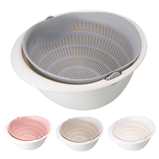 Eco-friendly Drain Basket Detachable Plastic Large Vegetable Washing Bowl Strainer for Home
