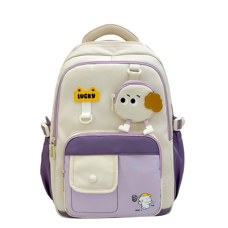 Schoolbag cute color matching primary school bag new large capacity lightweight spine protection campus backpack ins style fashion backpack