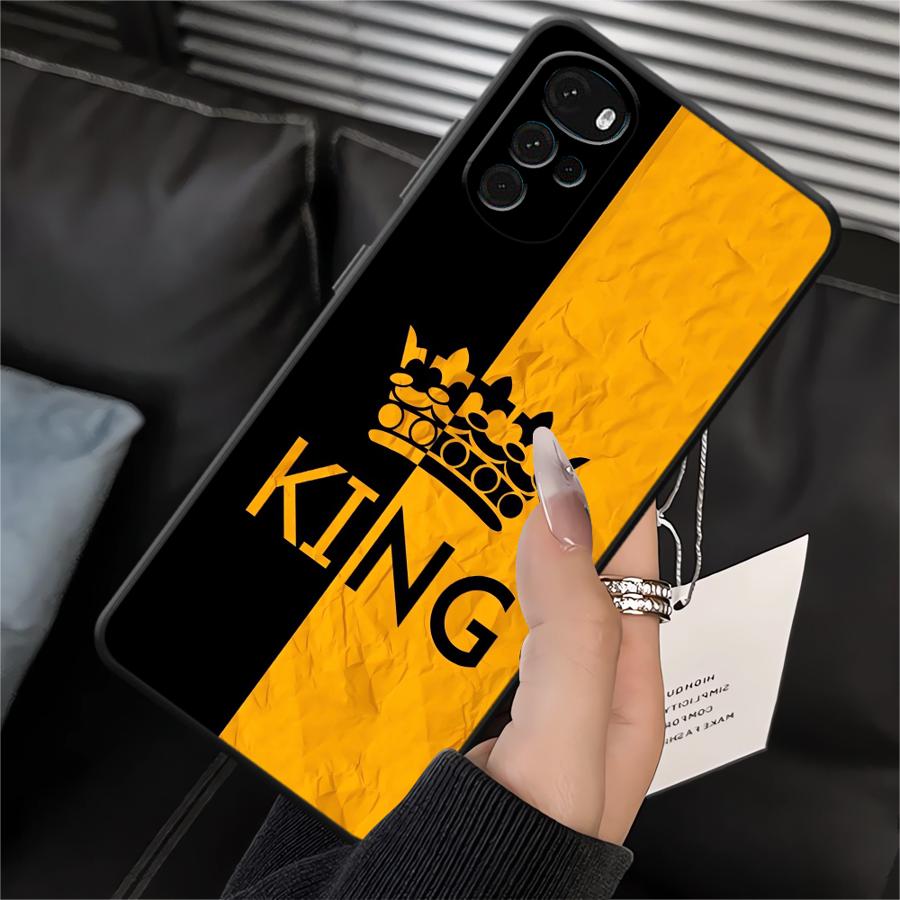 Crown Letters Case for Motorola Moto G52 G51 G73 G50 G71 Edge 20 Pro 30 Lite G53 G30 G60s G22 Edge40 G32 Phone Cover