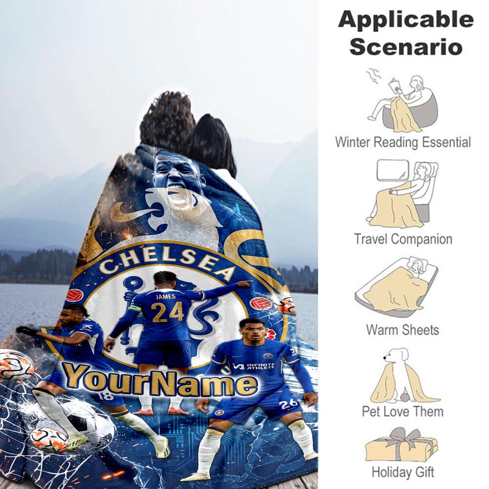 Team Club 2 Personalized Text Blanket Gift Personalized Blanket Warmthful Decor Great for Living Room Office Chair Livingroom Seaside