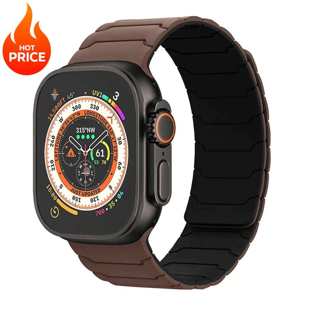 Magnetic Silicone Strap For Apple Watch Ultra 3 2 49mm Band 45mm 44mm 41mm 40mm 38 Bracelet Iwatch Series 11 10 42 46mm 987654SE