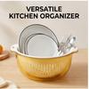 Double Layer Drain Basket Reusable Kitchen Food Washing Strainer Bowl For Fruit Vegetable Snack Storage Multi Color