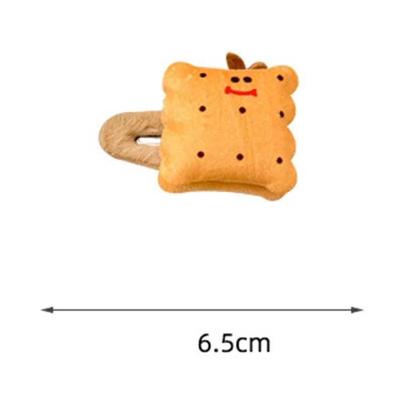 4Pcs Cartoon Hamburger Toast Plush Hair Clip For Girls Soft Kids Hair Accessories School Styling Tool for Toddler