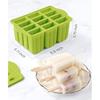 Silicon Ice Pop Molds, Klenzo 12-Cavity Ice Cream Mold, Reusable Popsicle Maker, BPA-Free, Green Dental Floss Shape