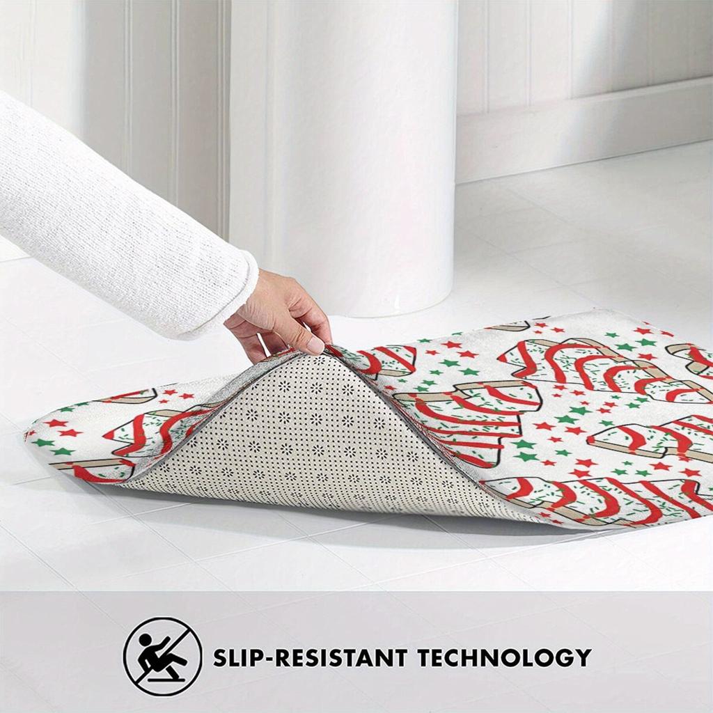 1Pcs Anti Fatigue Kitchen Rugs Christmas Tree Waterproof Non-Slip Thick Cushioned Kitchen Mat Heavy Duty Comfort Standing Mat for Kitchen