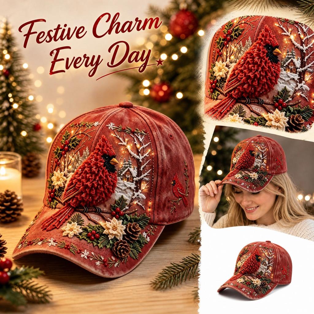 Baseball for Men Women, Retro Curved Christmas Digital Print, Vintage
