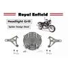 Silver "Headlight Grill Set Net Design" Fit For Royal Enfield Himalayan 411