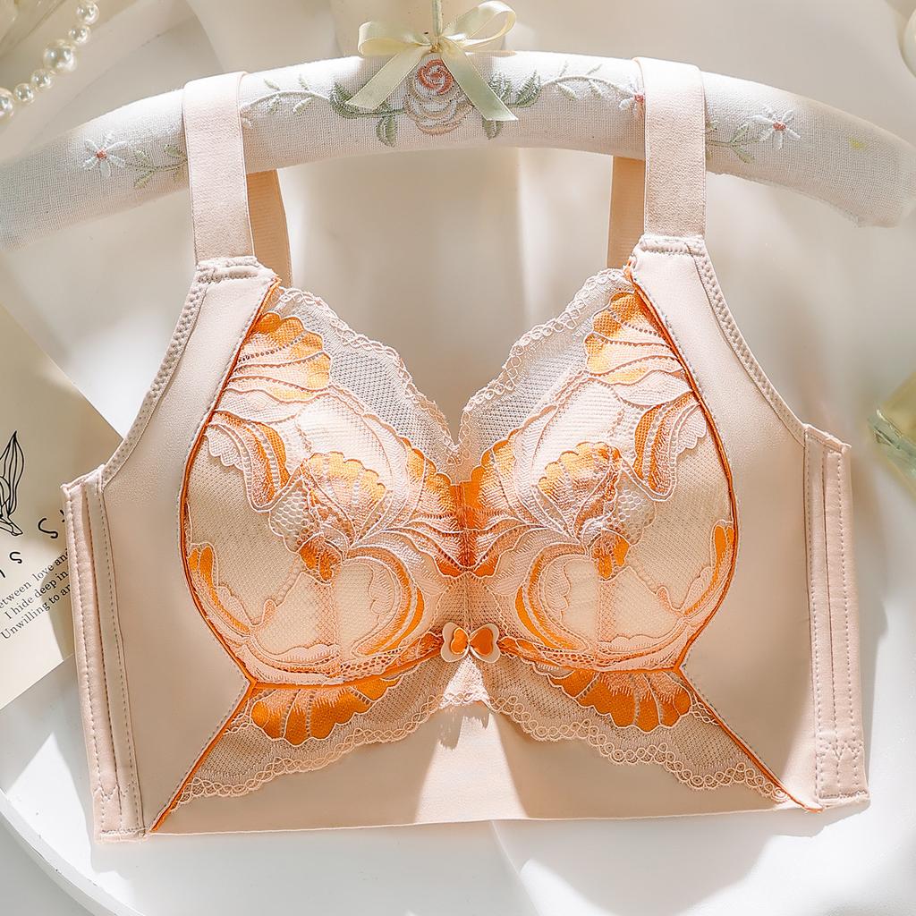 New Lace Large Size Adjustment Type, Thin Breasts, No Steel Rings, Bra Gathering, Big Breast Cup