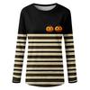 Women's Casual Long Sleeve Halloween Print Neck T-Shirt