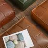 Tappetino Tatami Quadrato in Pelle PU Copricuscino Seduta Decorativo Pouf Finestra a Baia