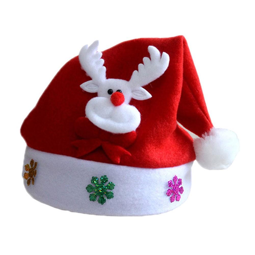Adult/Children Christmas Santa Hat Non-woven Fabric Plush Fabric