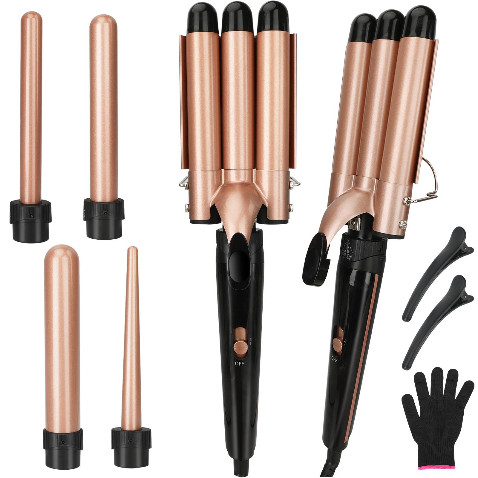 

Профессиональная плойка 5 в 1 керамическая тройная электрическая плойка для завивки волос инструменты для укладки волос в парикмахерской