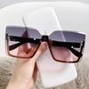 New Women's Semi-Rimless Metal Sunglasses - Trendy One-Piece Cut-Edge Design, UV Protection