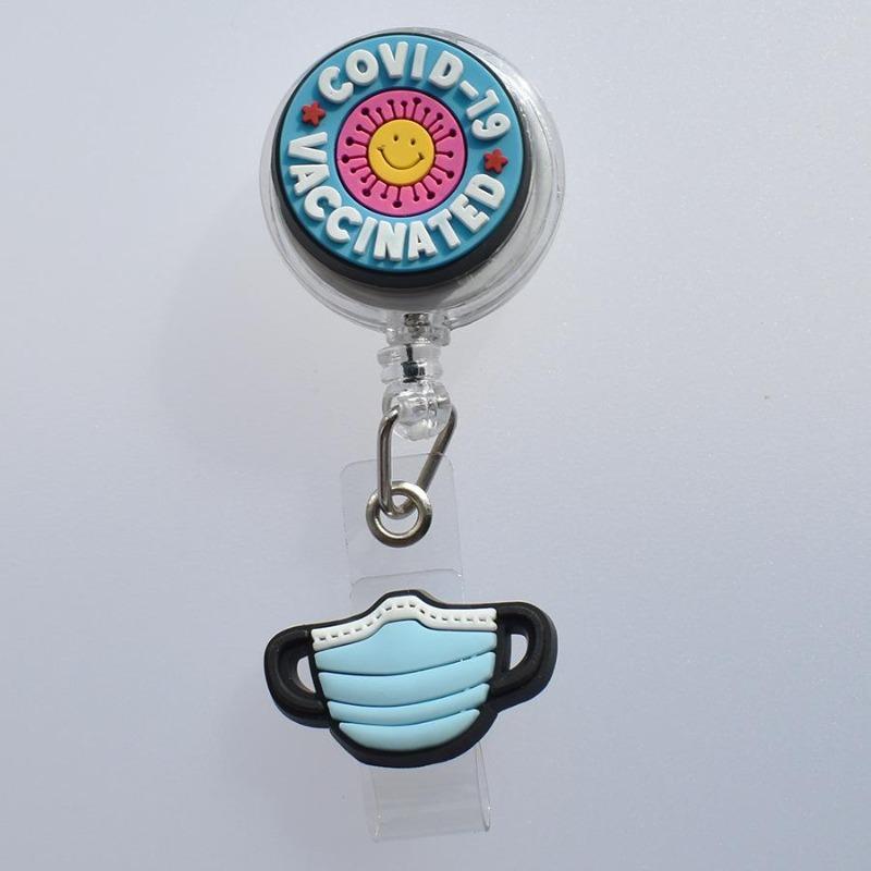 Fivela retrátil médica dos desenhos animados médico enfermeira licença de trabalho cordão criativo fácil de puxar fivela certificado marca nome