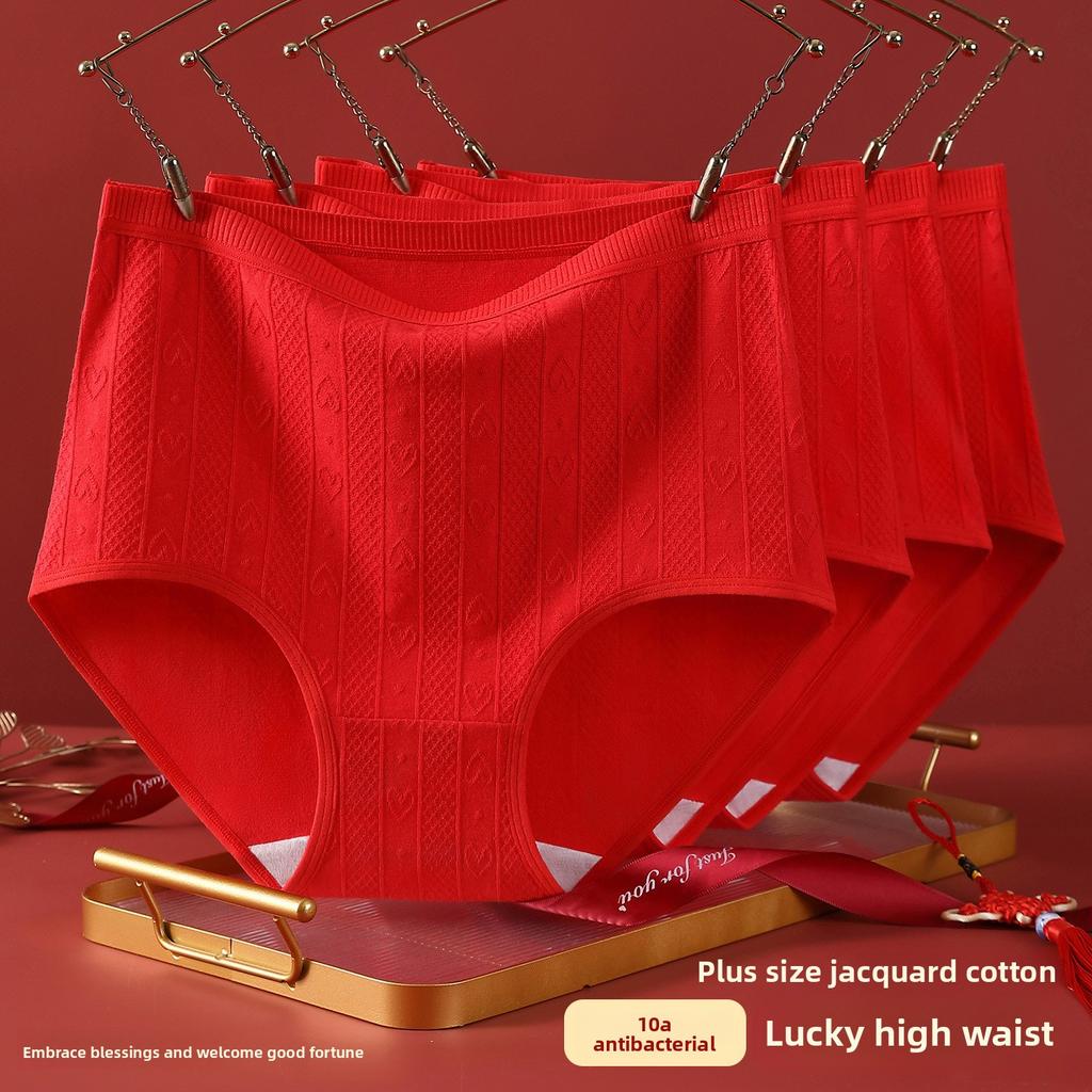 Übergröße Damen Neue Hautfreundliche Hohe Taille Bäuchlein Verlängerter Schritt Dreiecksslips