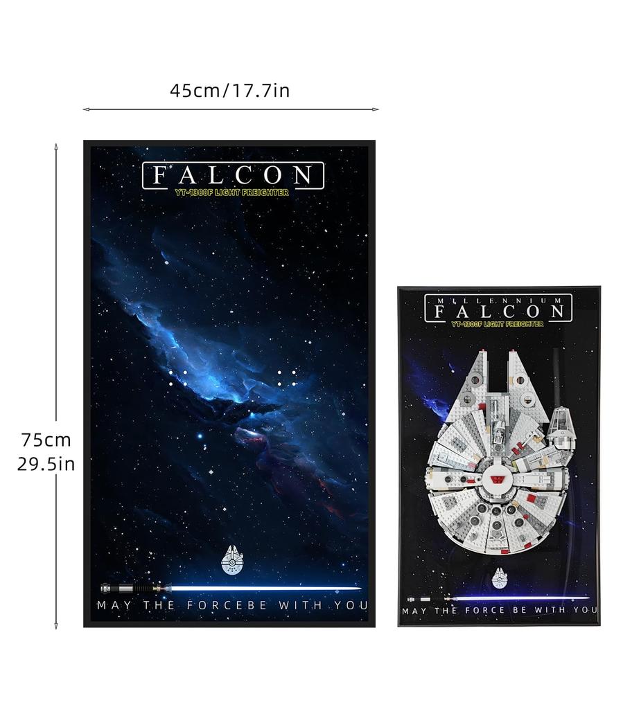 Sungvool Display Wall Panel for Lego Star Wars Millennium Falcon 75257 Building Adult Decorative Display Wallboard for Lego Model Lego Technic Alien