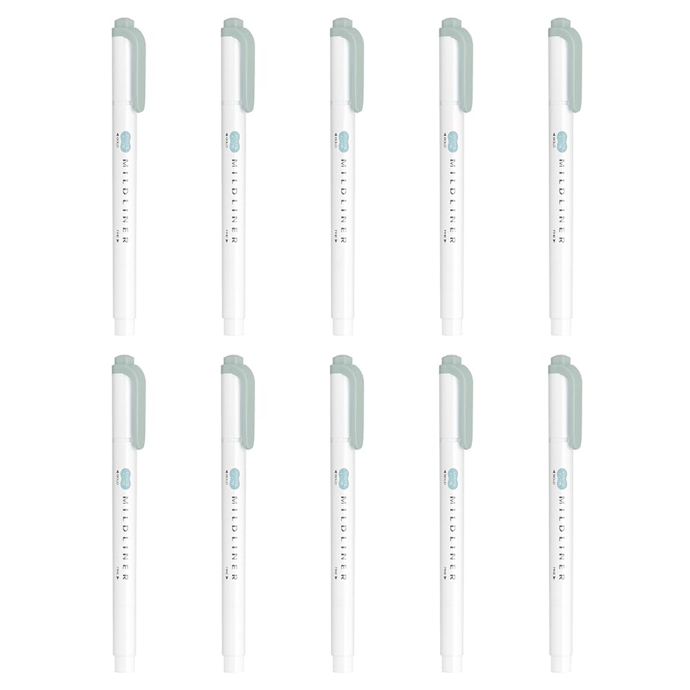 Zebra Mildliner Mild Highlighter, Mint, 10-Piece Set, B-WKT7-MM