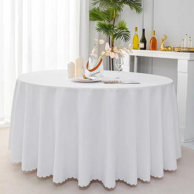 Polyester Round Tablecloth Stain and Wrinkle Resistant Cloth-Washable Table Cover For Dining Table,Buffet Parties and Camping