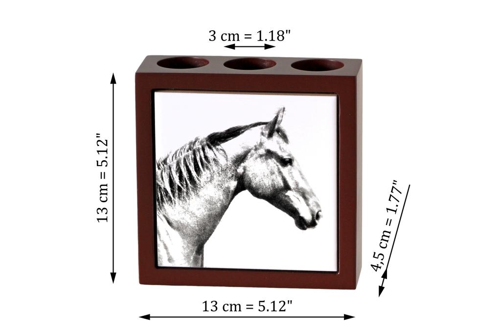 Selle Francais – Pen holder with a horse, desk organizer with a print | Art-Dog