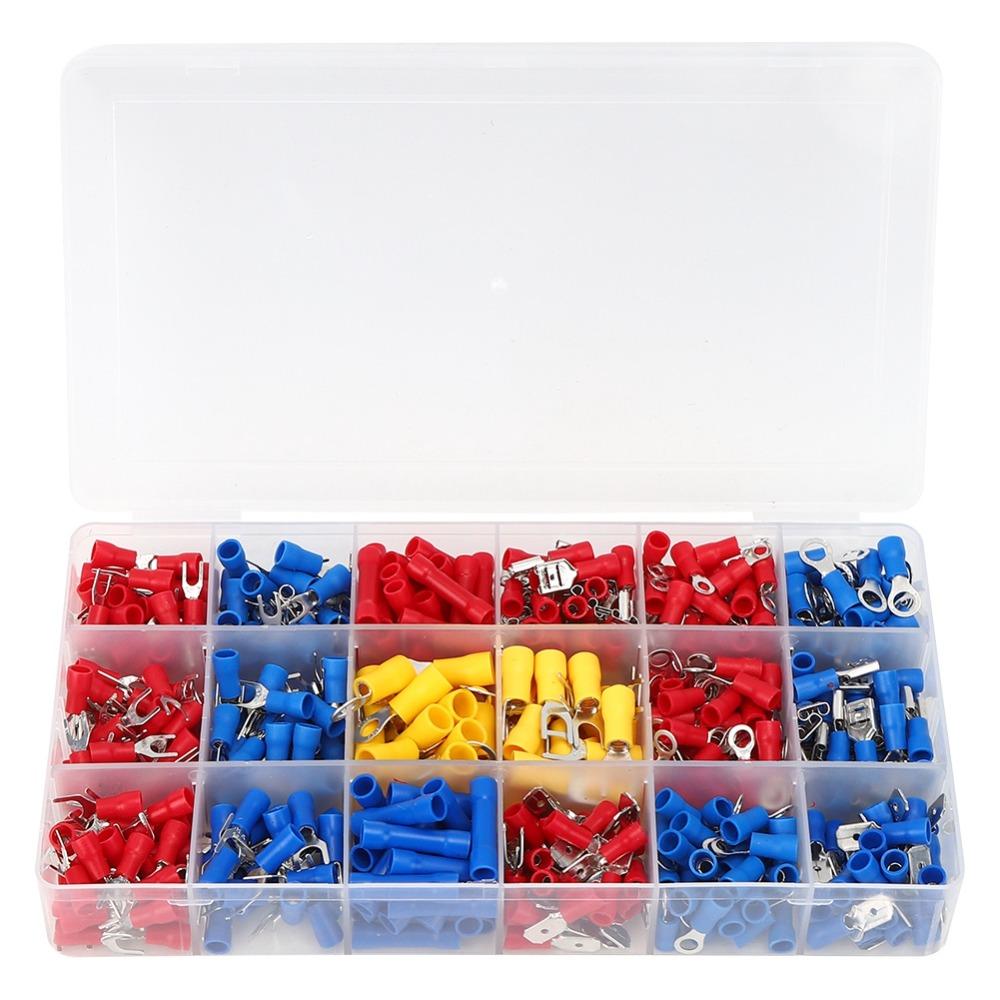 520PCS Red Blue Yellow Cold Pressed Terminal Insulated Durable Electrical Connectors Quick-Connecting Connector