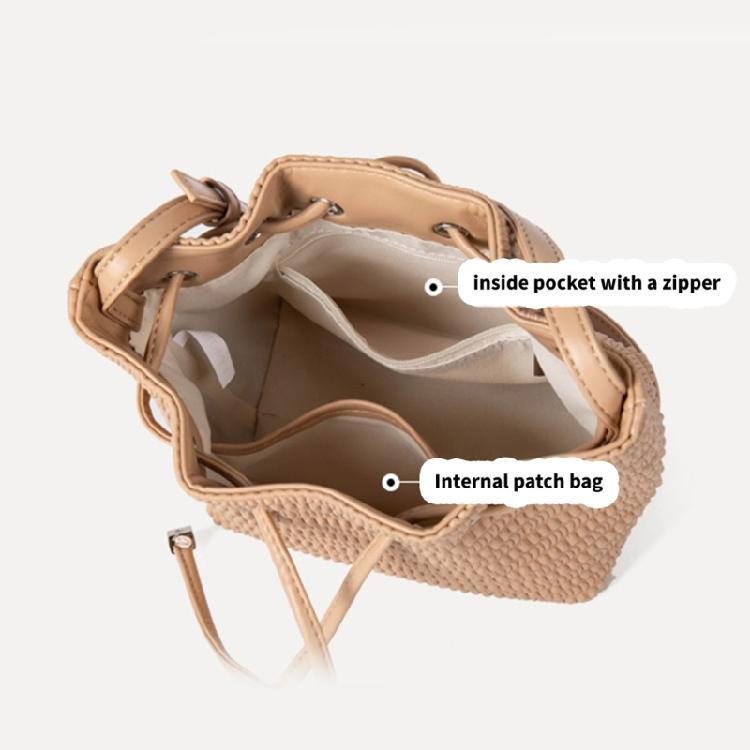 Drawstring Bucket Bag Leather Crossbody Handbags Ladies Evening Bag Fashion Shoulder Bag Purse Gifts for Women Girls