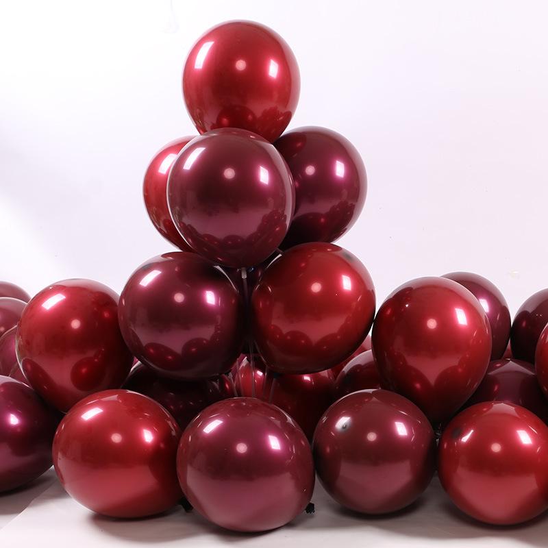 Cherry Red Double Layer Latex Balloons for Weddings and Festivals