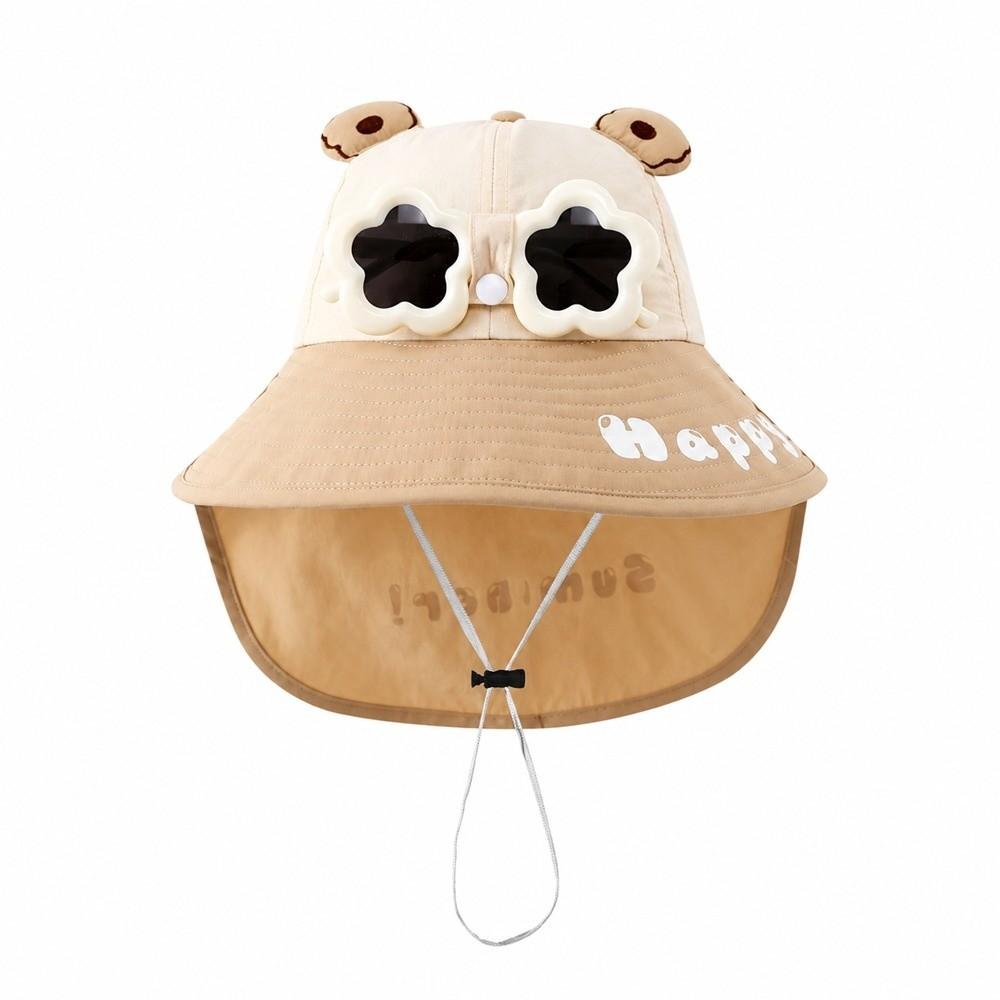Quick Dry Baby Wide Brim Hat Removable Sunglass Bucket Hat Fashion Fishing Cap Summer хаки