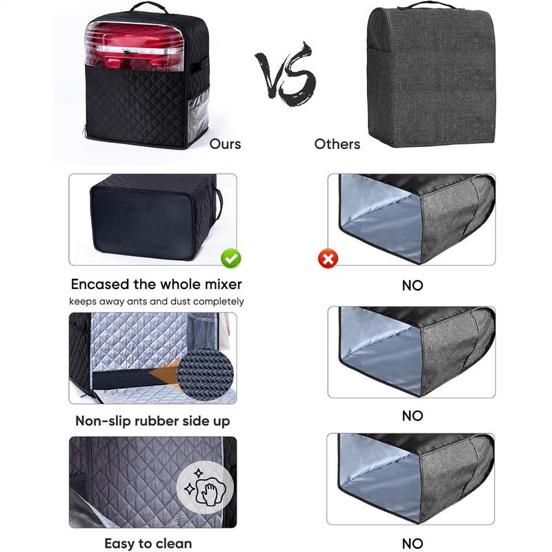 Stand Mixer Cover With Appliance Sliders Base Compatible With Mixer-Storage Bag For 6/7/8 Quart With Pockets