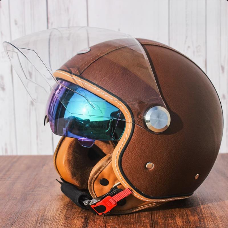 Newest Retro Motorbike Helmets DOT 3/4 Open Face Motorcycle Vintage Chopper Bike Cascos Scooter Capacete De Moto