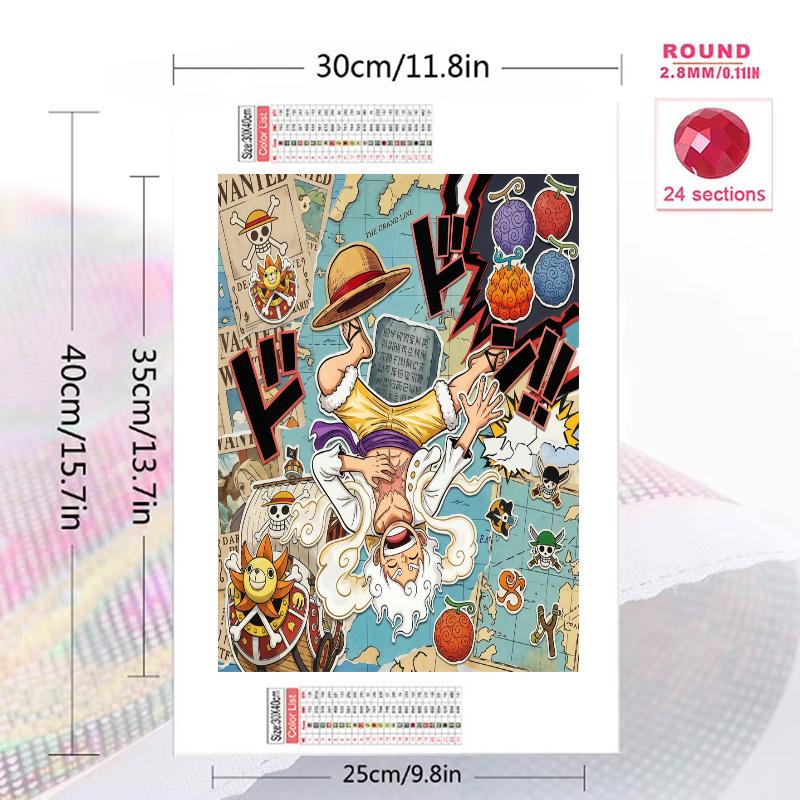 Luffy manga 100% Round Full Drill 5D DIY Diamond Painting Embroidery Cross Stitch Rhinestone Décor