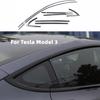 For Tesla Model 3 2017-2024 Accessories Stainless Steel Door Trim Cover Exterior Moulding Decoration Carbon Fiber Sticker Trim