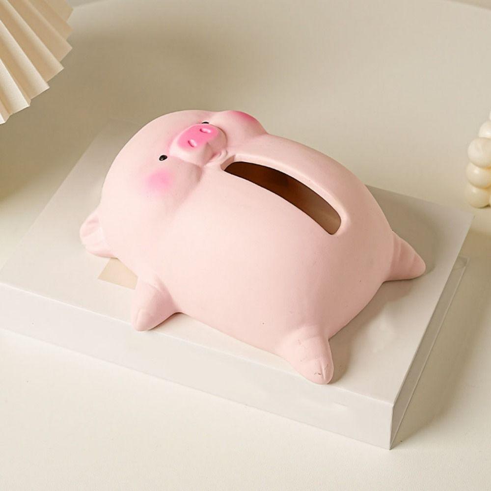 Reusable Ceramic Pig Tissue Box Cute Napkin Storage Case Paper Towel Holder  Storage Supplies