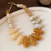 Irregular Acrylic Teardrop Necklace for Women Vintage Palace Style Jewelry Boho Collar