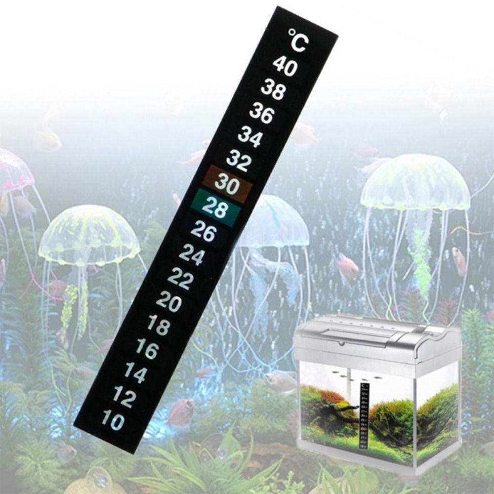 8pcs 10℃ to 40℃ Temperature Sensing Stickers Liquid Crystal Black Temperature Sensor Self Adhesive Fish Tank Thermometer