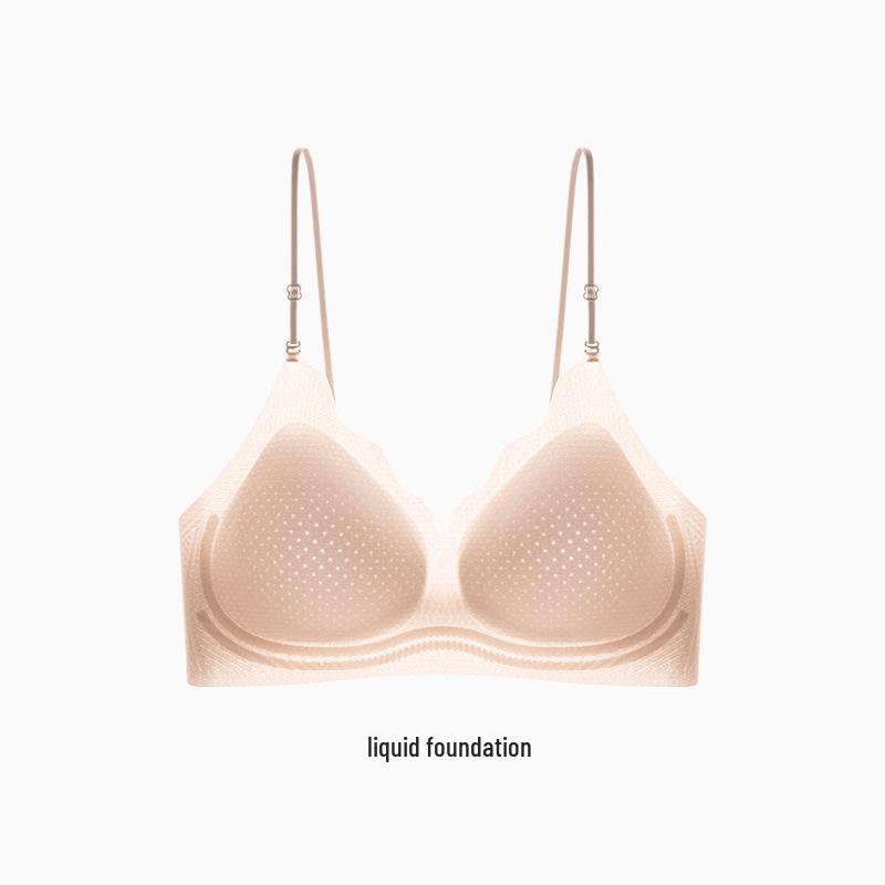 

Бюстгальтер бесшовный из ледяного шелка с лямкой через шею, U-образной формы, на тонких бретелях - без спинки и с поддержкой для маленькой груди M 34/75ABC