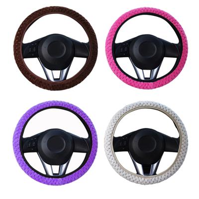 Stylish Winter Warm Plush Car Vehicle Anti-Slip Steering Wheel Protective Cover