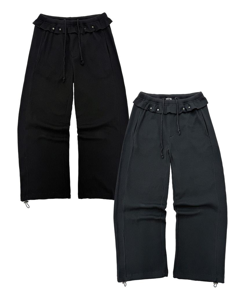 PLASMA SPHERE Carrot Waffle Studded Frill Pants_2 Colors