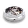 Tragbare Pillendose mit 3 Fächern, Mini-Metall-Medikamenten-Organizer-Etui, Niedlicher bedruckter Pillenbehälter für Vitamine, Pillen, Schmuck, Reisen, Tägliche Anwendung