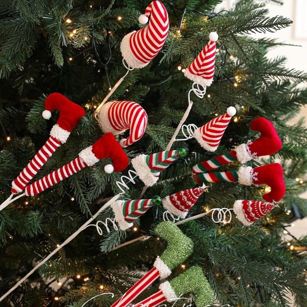 New Christmas Elf Legs Doll Striped Boots Larger Holiday Home Ornaments Stuffed Christmas Decorations Navidad Celebration