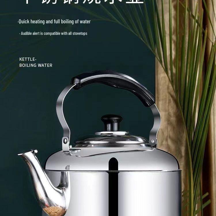 Large Capacity Stainless Steel Electric Kettle with Whistle, Auto Power Off, and Keep Warm Function for Office or Hotel Use