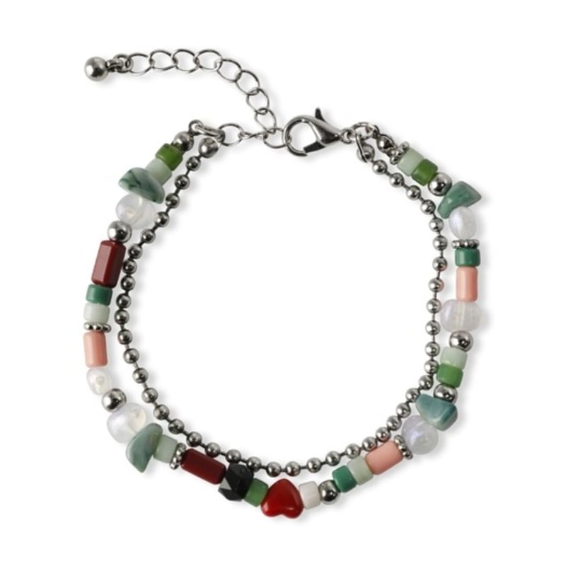 

leathery mid heart bead bracelet FREE