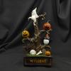 1Pcs Halloween Pumpkin Ghost Tree Atmosphere Colorful Light Luminous Resin Craft Ornaments For Halloween Home Indoor Party Decor