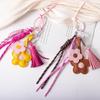 Yogodlns Exquisite Cute Faux Leather Flower Tassel Braided Rope Bag Charms Pendant For Handbag Purse Backpack Accessories