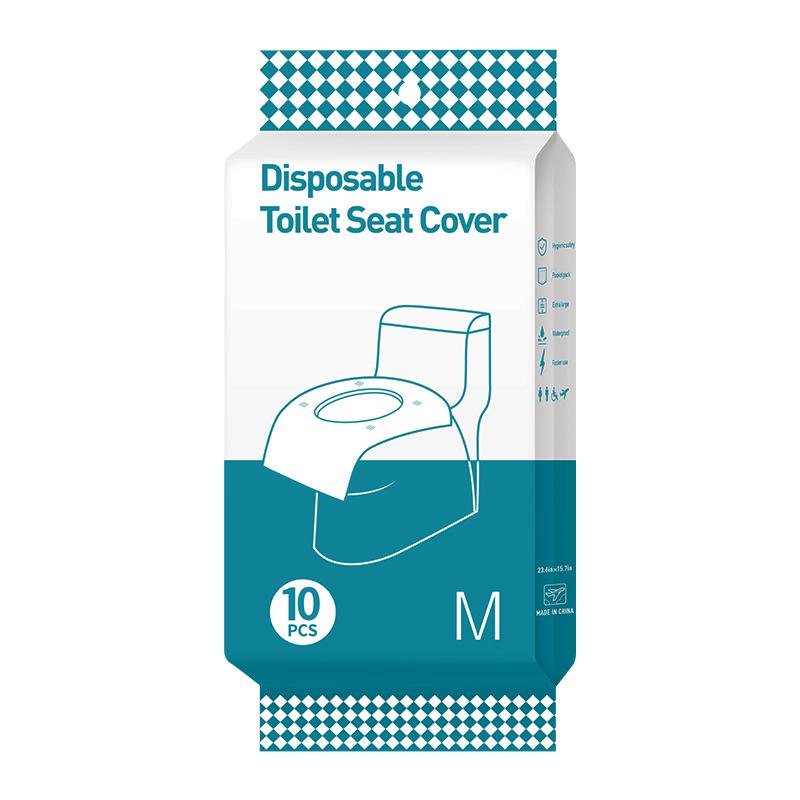 Individually Wrapped No-Peel Disposable Toilet Seat Cover for Travel & Hotel Use