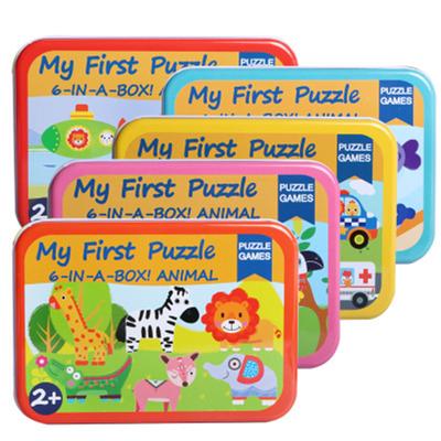 6 In 1 Animal Cartoon Wooden Traffic Puzzle Early Childhood Educational Toys