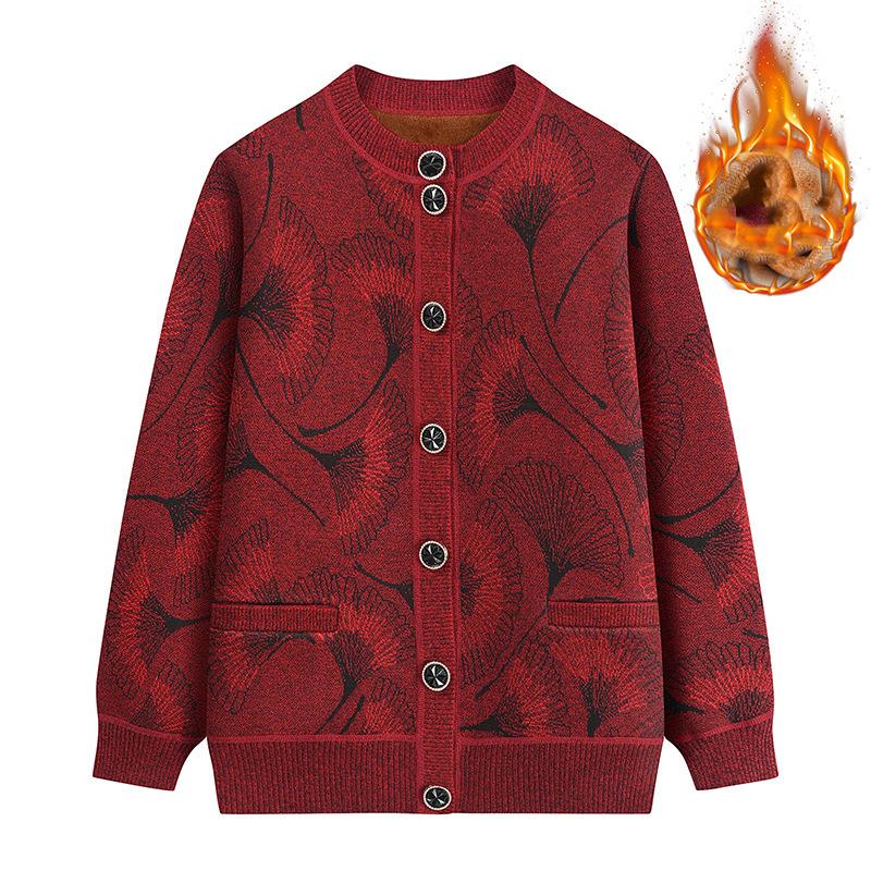 

Женский зимний теплый вязаный кардиган на молнии с ретро-подкладкой, утолщенный кардиган с узором «вязаный топ» S