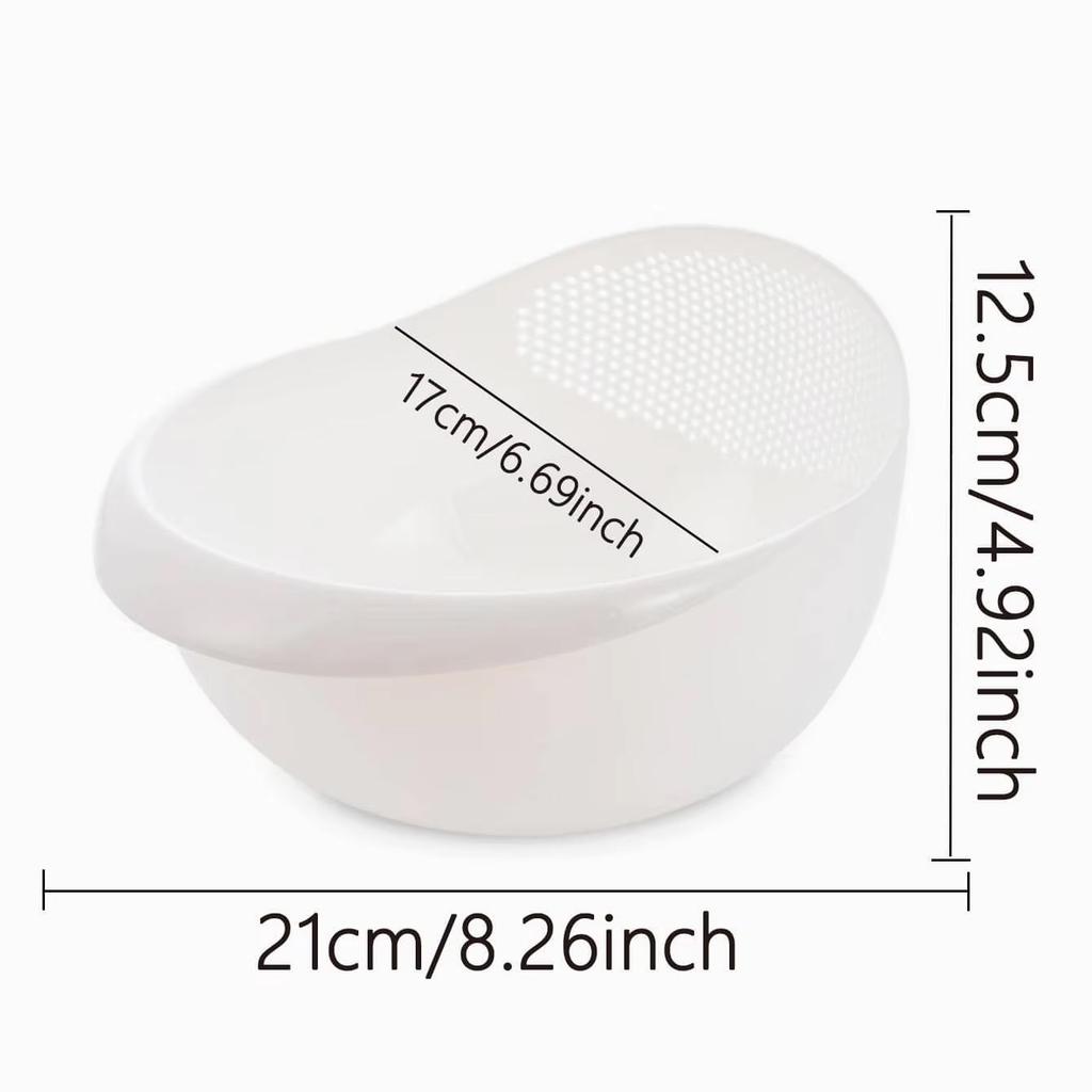 1PC-Silicone Colander Rice Bowl Drain Basket Fruit Bowl Washing Drain Basket with Handle Washing Basket Home Kitchen Organizer